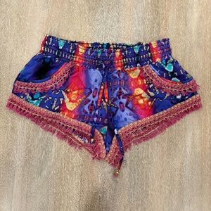 PilyQ Barcelona Multicolor Fringe Swim Shorts XS/S